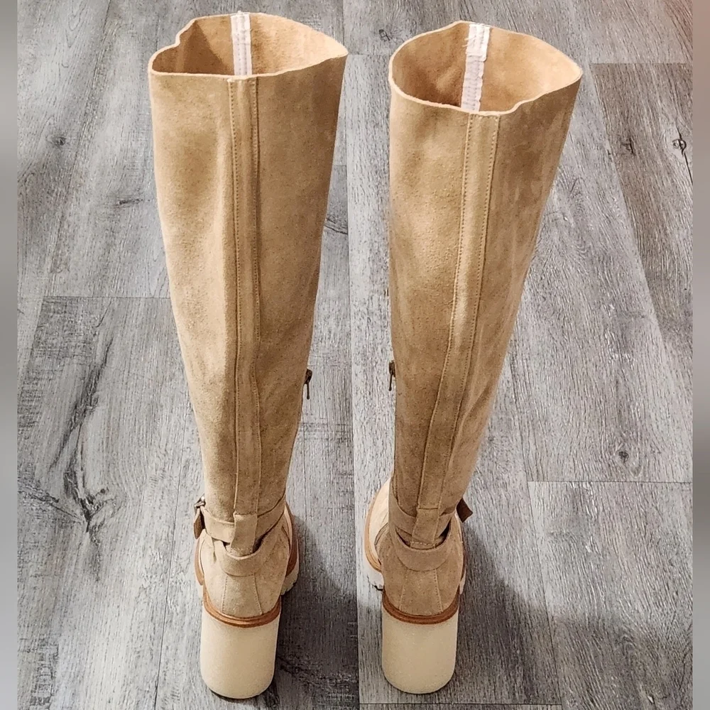 Free People Jasper Leather Platform‎ Over The Knee Tall  Boots